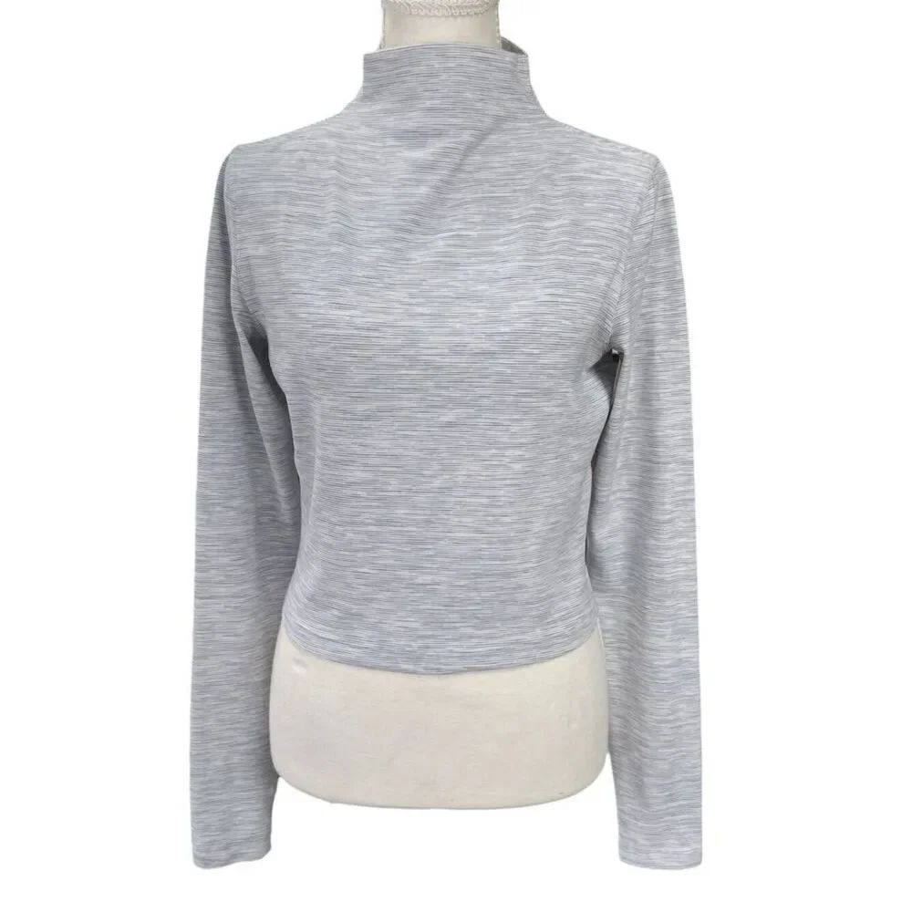 Lululemon All Aligned Mock Neck Long Sleeve Cropped Shirt Wee Are From Space 6